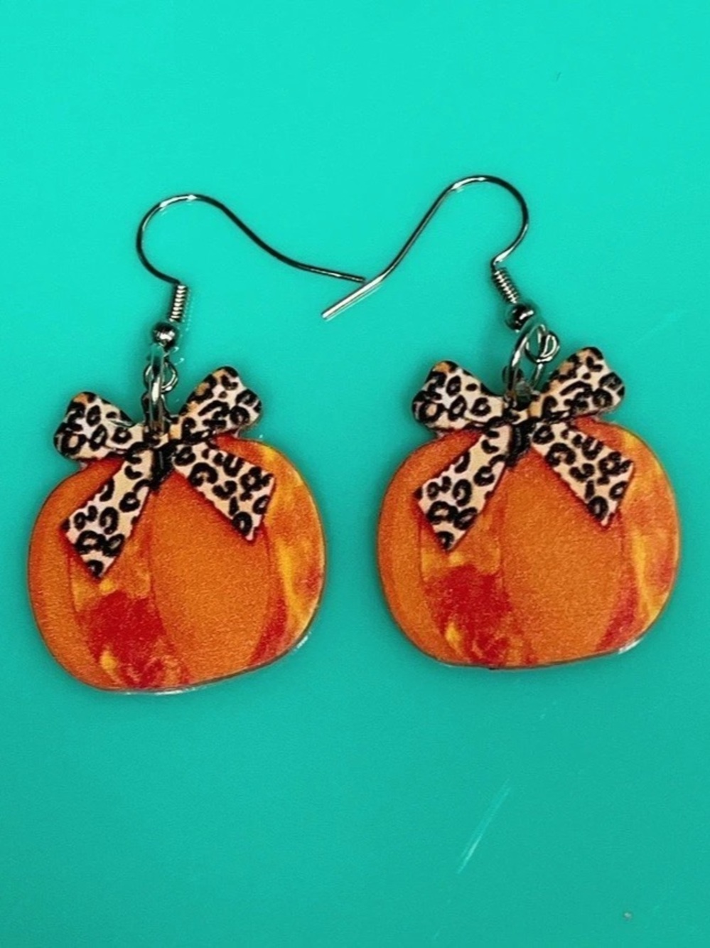 Fall pumpkin Dangle Earrings in Orange & Brown